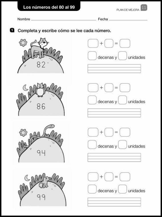 Matematika gyakorló feladatok első osztályosoknak - Ismétlés 26