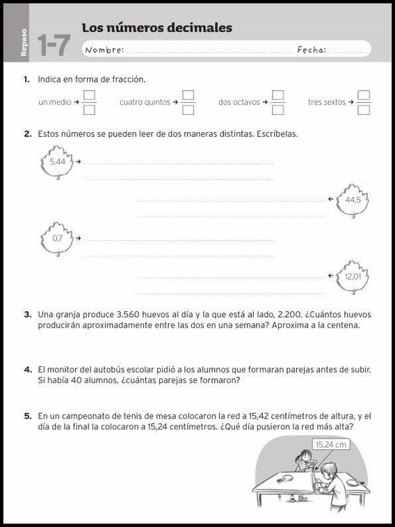 Revisões de matemática para crianças de 9 anos 54