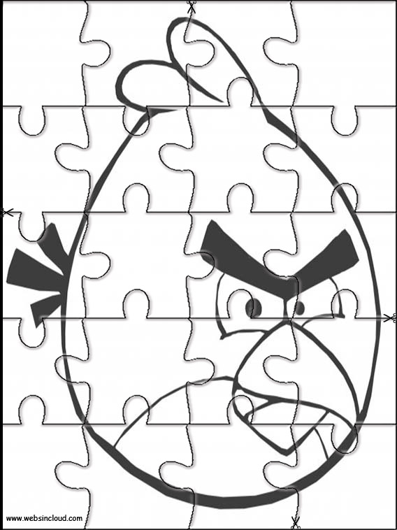 Lustre Deliberadamente incidente Puzzles Recortables para Imprimir para Niños Angry Birds 1