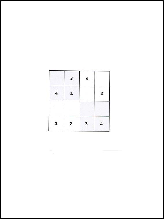 Sudoku 4x4 pro předškoláky 45