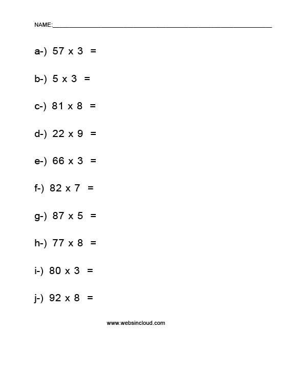 Kindergarten Worksheets Multiplication Easy 11
