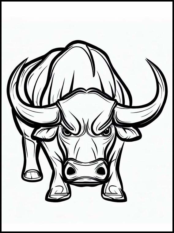 Coloring Pages Buffaloes - Animals 1
