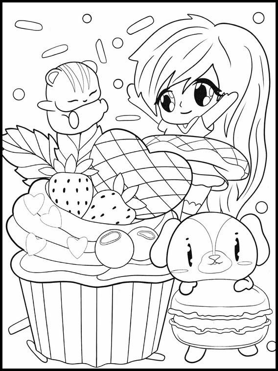 Chibi Kawaii girls Free Printable Coloring Pages 47