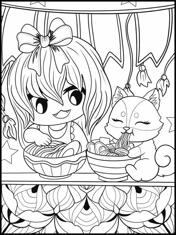 anime chibi couple coloring pages