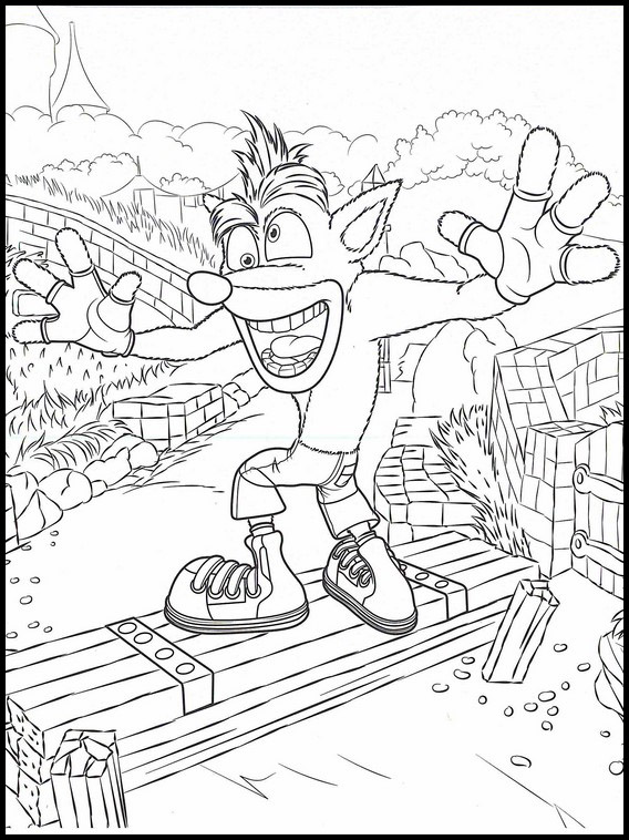 crash bandicoot coloring pages