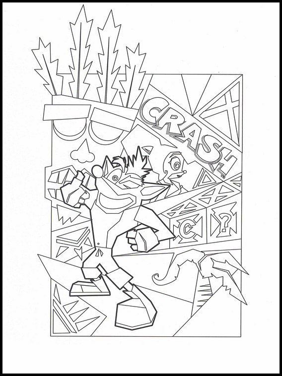 crash bandicoot coloring pages