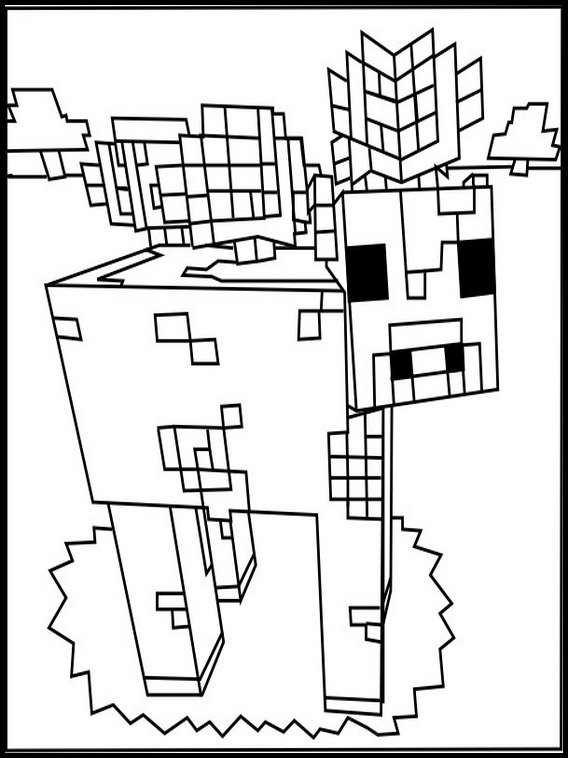 Desenho de Minecraft Wolf para colorir