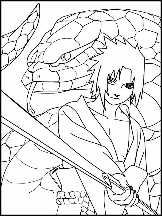 Desenhos de Sasuke para Imprimir e Colorir