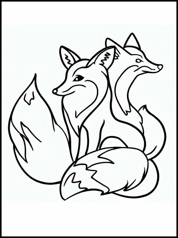 Printable Coloring Pages Foxes - Animals 5