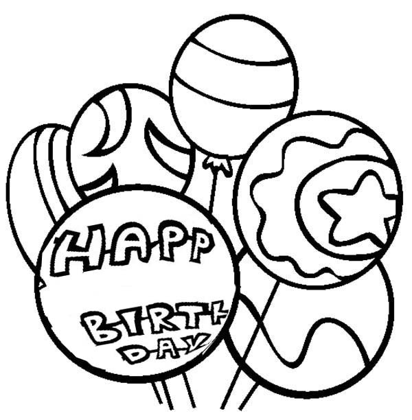 happy birthday balloon coloring page