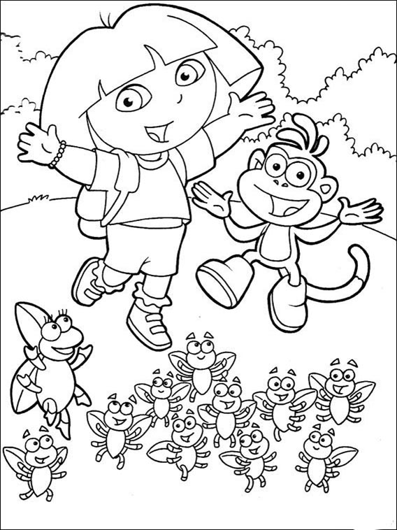 free printable dora coloring pages