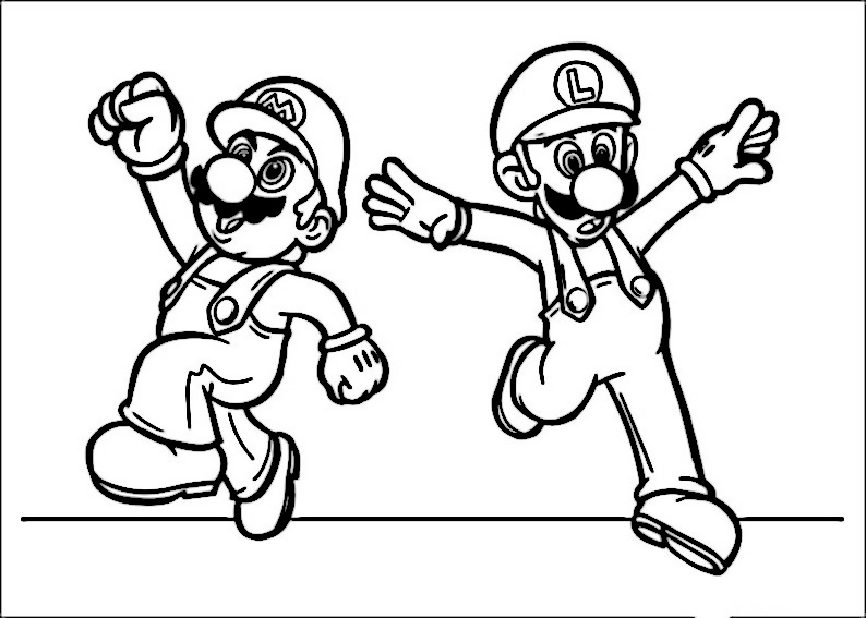 Desenhos do Mario para Imprimir e Colorir