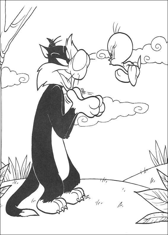 tweety bird and sylvester coloring pages