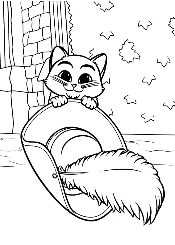 Coloriages à Imprimer Le chat potté 1