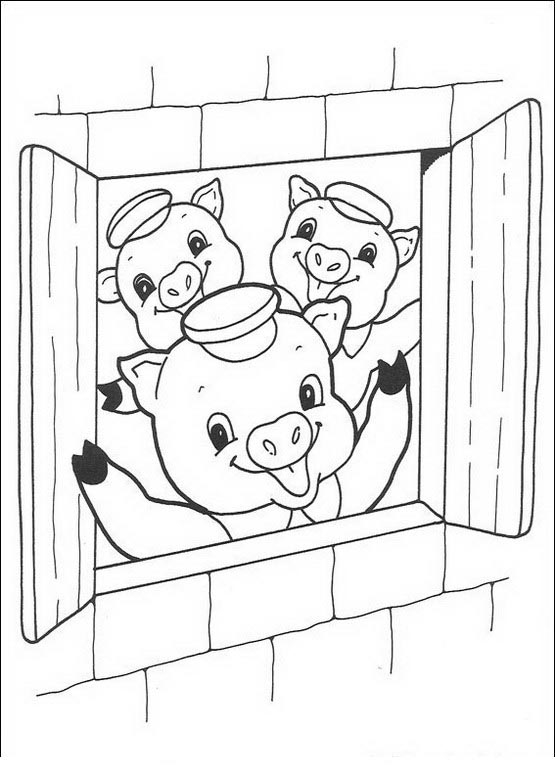 three little pigs coloring pages printable