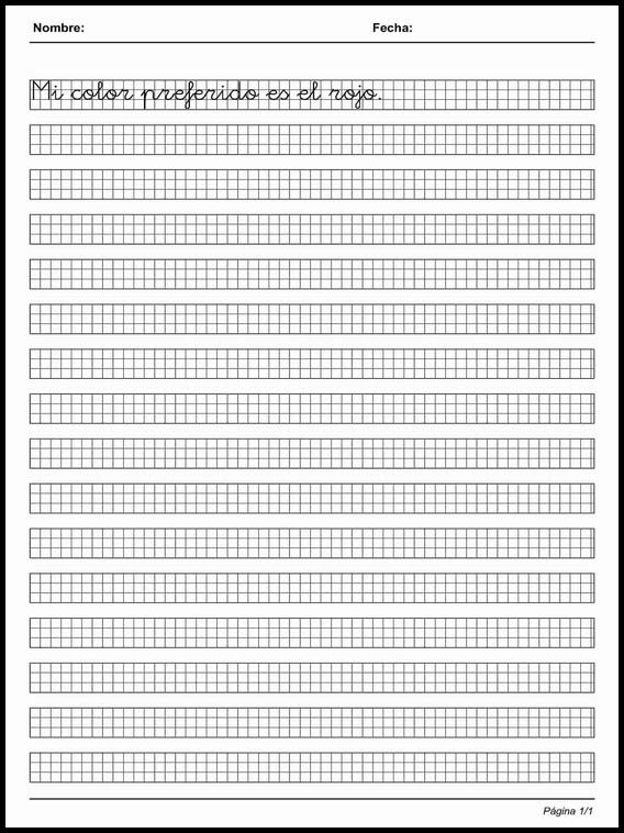 Kalligraphie auf Millimeterpapier Spanisch zu lernen 10