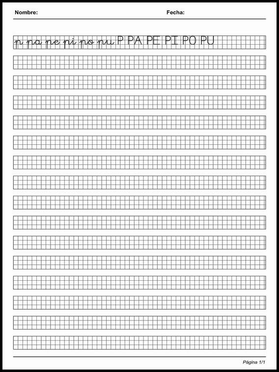 Kalligrafie grid om Spaans te leren 73